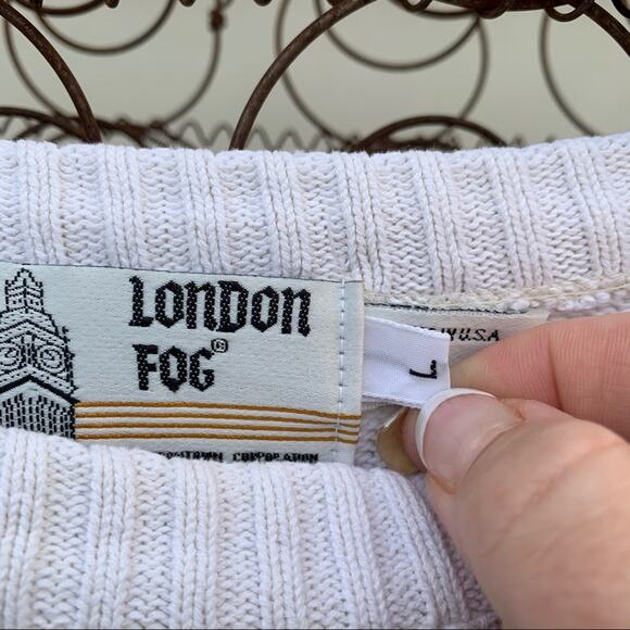 Vintage 90s London Fog geometric stripe sweater LARGE - Picture 4 of 6